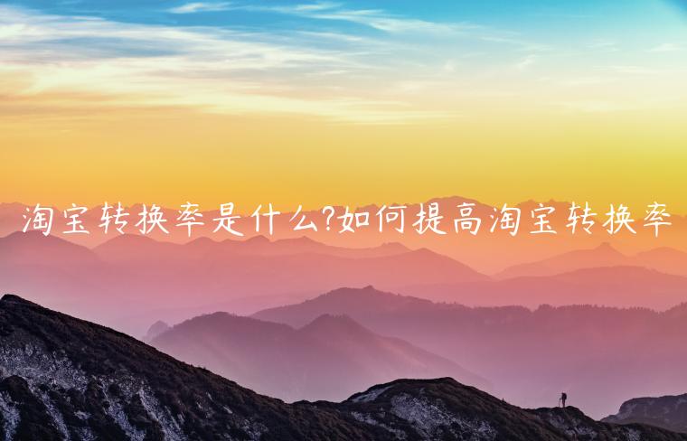 淘寶轉(zhuǎn)換率是什么?如何提高淘寶轉(zhuǎn)換率